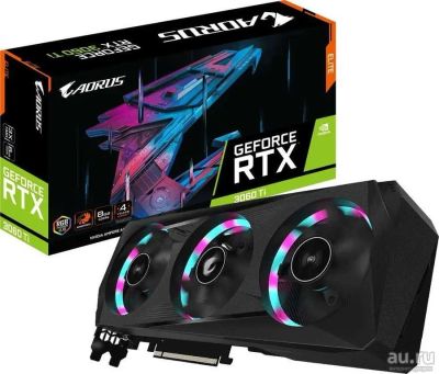 Лот: 18053123. Фото: 1. GeForce RTX 3060Ti, AORUS E-8GD... Видеокарты