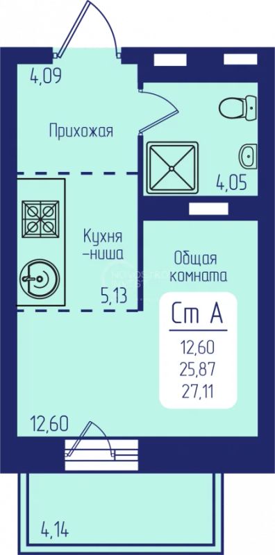 Лот: 18955492. Фото: 1. Студия в ЖК «Универс» пр-кт Свободный... Квартиры, студии