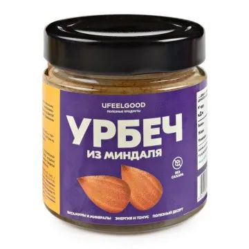 Лот: 22072136. Фото: 1. UFEELGOOD, Урбеч из миндаля, 180... Народная медицина, БАДы