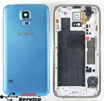Лот: 10200432. Фото: 1. Корпус Samsung G900 (S5) Синий. Корпуса, клавиатуры, кнопки