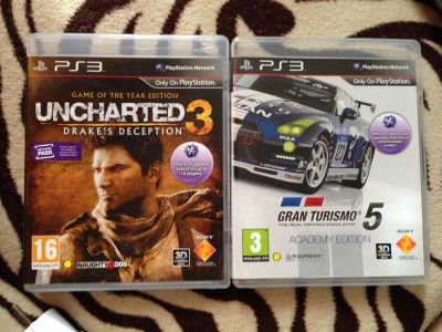 Лот: 3264890. Фото: 1. Gran Turismo 5 EN+Uncharted 3... Игры для консолей