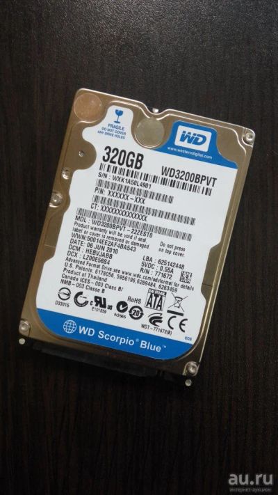 Лот: 10006886. Фото: 1. WD WD3200BPVT 320 Gb Для ноутбука... Жёсткие диски (HDD)
