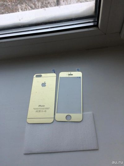 Лот: 8561879. Фото: 1. пленка iphone 5/5s золото. Защитные стёкла, защитные плёнки