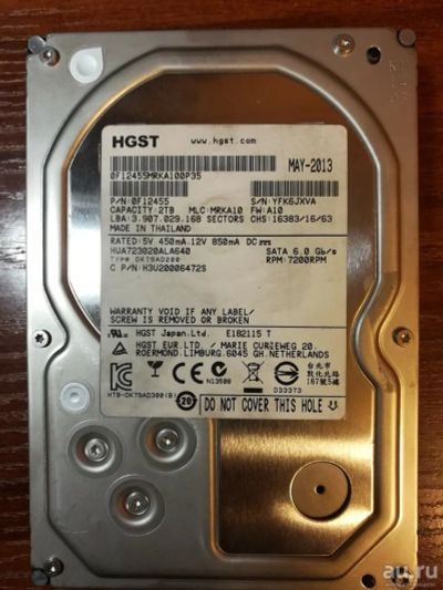 Лот: 13279347. Фото: 1. Жесткий диск HGST HUA723020ALA640. Жёсткие диски (HDD)