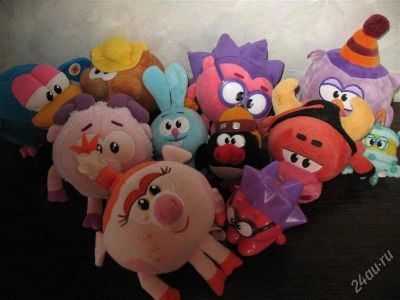 Лот: 1236692. Фото: 1. Мягкие Смешарики одним лотом. Мягкие