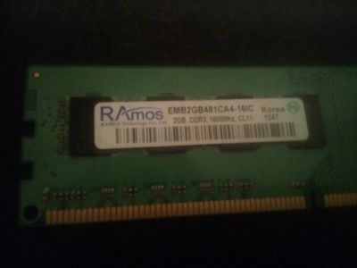 Лот: 10234856. Фото: 1. Ramos 2GB DDR3 1600hz cl11. Оперативная память