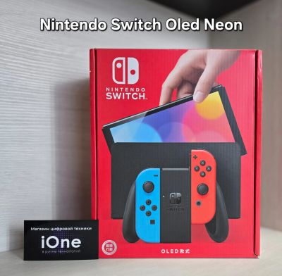 Лот: 21450198. Фото: 1. Nintendo Switch OLED Neon (Новая... Игровые приставки, консоли