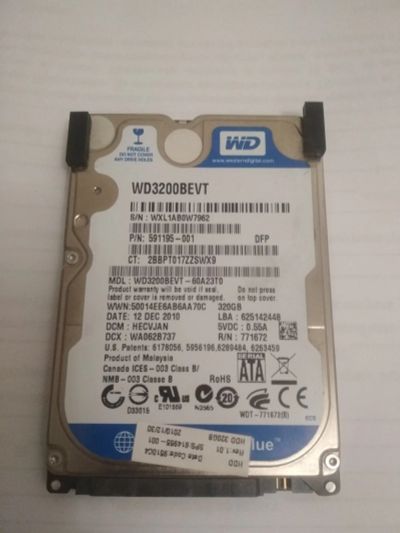 Лот: 16692799. Фото: 1. Жёсткий диск 320Gb для ноутбука. Жёсткие диски (HDD)