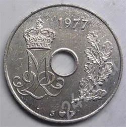 Лот: 355539. Фото: 1. Дания. 25 оре 1977г. Европа