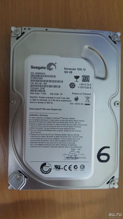 Лот: 18544121. Фото: 1. Жесткий диск Seagate ST3500418AS... Жёсткие диски (HDD)