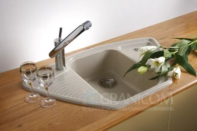 Лот: 4202283. Фото: 1. Кухонная мойка из мрамора "Granicom... Мойки кухонные