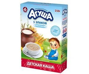 Лот: 3176431. Фото: 1. Каша "Агуша 5 злаков с 6 месяцев... Детское питание
