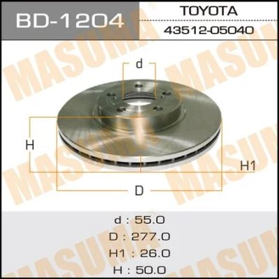 Лот: 18581757. Фото: 1. Диск тормозной masuma front avensis... Ходовая, подвеска, рулевое управление