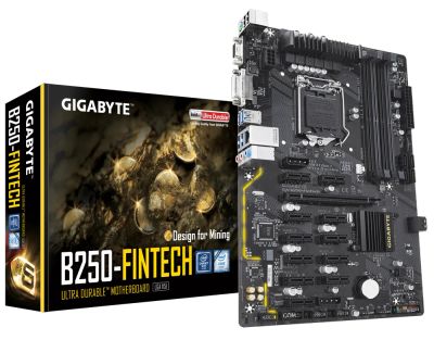 Лот: 17235534. Фото: 1. Материнская плата Gigabyte GA-B250-FinTech... Материнские платы