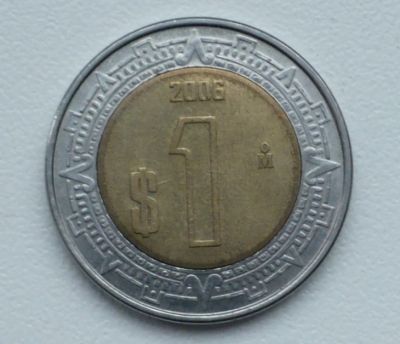 Лот: 3476893. Фото: 1. 1 песо, Мексика 2006. Америка