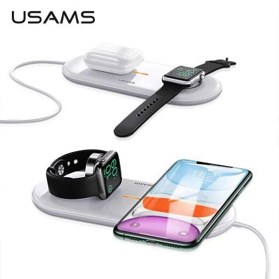 Лот: 16236663. Фото: 1. Беспроводное ЗУ USAMS 2в1 10W... Зарядные устройства, блоки питания, адаптеры сетевые для смартфонов