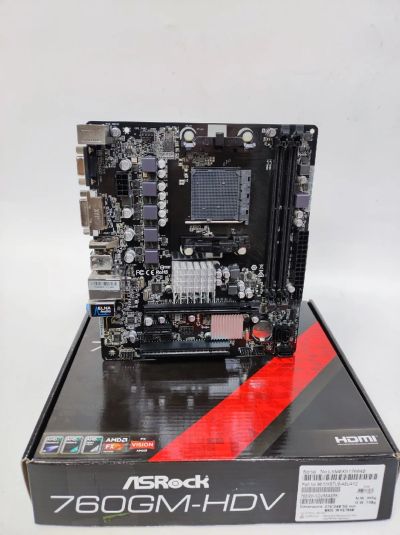 Лот: 19544009. Фото: 1. Мат.плата ASRock 760GM-HDV AM3... Материнские платы