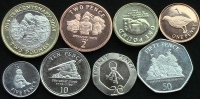 Лот: 6274288. Фото: 1. Гибралтар 8 монет = АНЦ. Европа