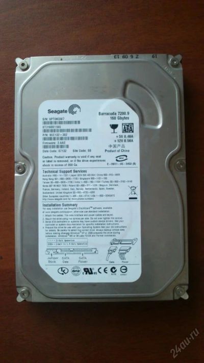 Лот: 5732231. Фото: 1. Seagate barracuda 160Gb. Жёсткие диски (HDD)