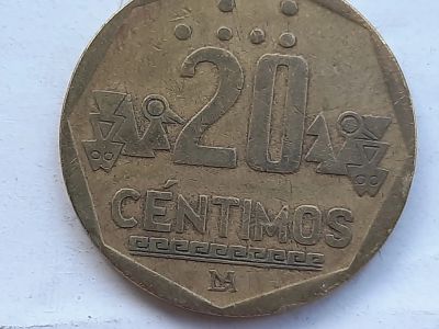 Лот: 25638965. Фото: 1. Монета Перу 20 сентимо, 2000. Америка