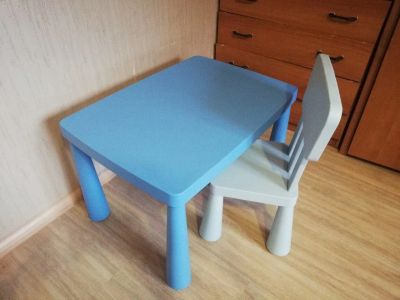 Лот: 14353585. Фото: 1. Детские столик и стул IKEA. Столики, стулья, парты