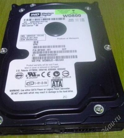 Лот: 2901405. Фото: 1. HDD Western Digital 80Gb SATA. Жёсткие диски (HDD)