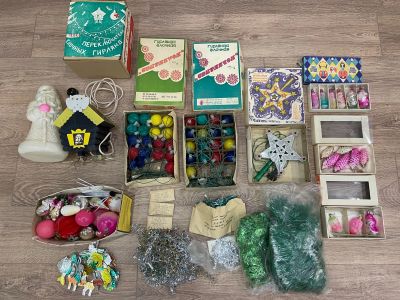 Лот: 24672464. Фото: 1. Елочные игрушки + гирлянды + звезда... Гирлянды, шарики, новогодние аксессуары