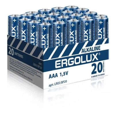 Лот: 24532703. Фото: 1. Батарейки Ergolux Alkaline LR03... Батарейки, аккумуляторы, элементы питания