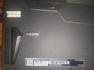 Лот: 20923274. Фото: 1. Ноутбук MSI Katana GF66 11UC-1223X. Клавиатуры для ноутбуков