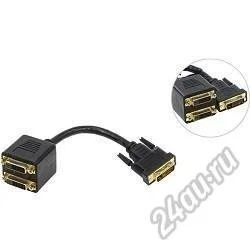 Лот: 5542345. Фото: 1. Переходник DVI-M -- 2X-DVI-F 0... Шлейфы, кабели, переходники