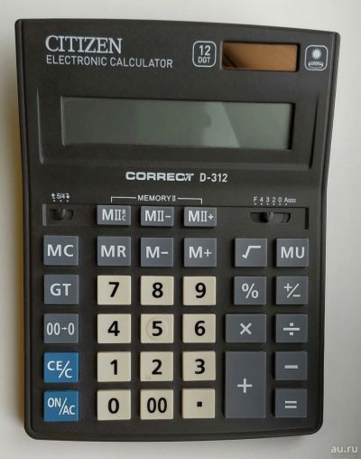 Лот: 17661765. Фото: 1. Калькулятор Citizen Correct, D-312... Калькуляторы