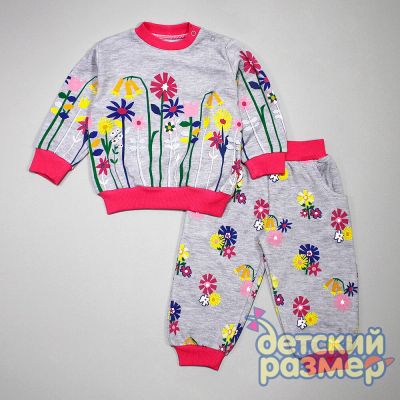 Лот: 10125462. Фото: 1. новый "цветочный" костюм для девочки... Комплекты, комбинезоны, костюмы