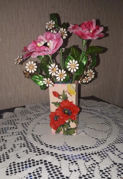 Лот: 19815135. Фото: 1. Оригинальный мини-букетик в мини-вазочке. Искусственные и сувенирные цветы