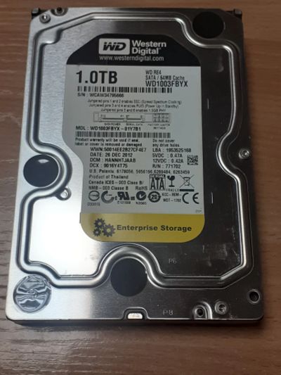 Лот: 21730379. Фото: 1. HDD 1TB WD (жесткий диск SATA... Жёсткие диски (HDD)