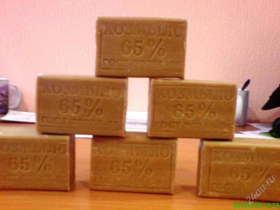 Лот: 1203084. Фото: 1. Мыло хозяйственное 65% 19шт. Бытовая химия