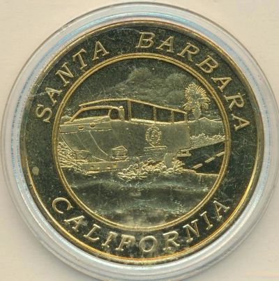 Лот: 16759354. Фото: 1. США Медаль жетон Санта Барбара... Сувенирные