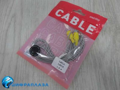 Лот: 14799357. Фото: 1. Кабель RCА*1 (M) - RCА*1 (M) SMARTBUY... Шнуры, кабели, разъёмы