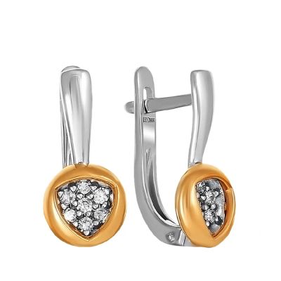 Лот: 23873873. Фото: 1. Серьги из золота с бриллиантами. Серьги, каффы