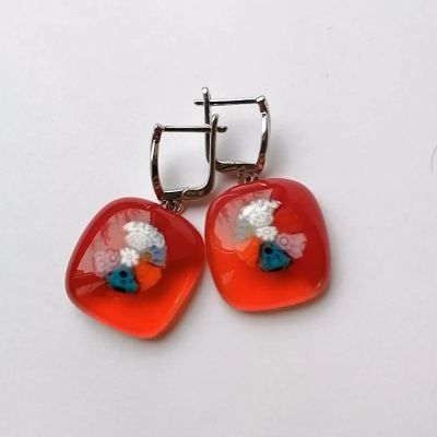 Лот: 25939661. Фото: 1. Красные серьги. Серьги, каффы