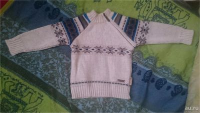 Лот: 8315529. Фото: 1. Свитер жаккард, шерсть/лён, рост... Свитера, худи, толстовки