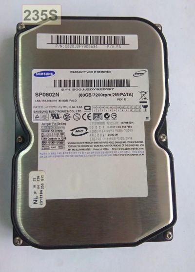 Лот: 16719129. Фото: 1. Жесткий диск PATA Samsung SP0802N... Жёсткие диски (HDD)