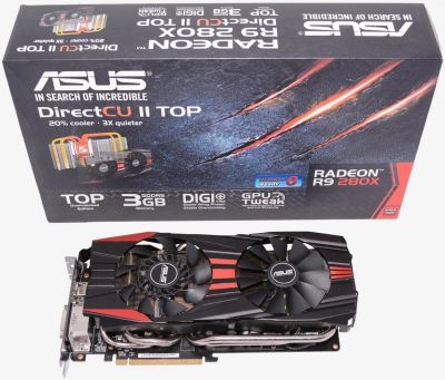 Лот: 10623667. Фото: 1. Видеокарта ASUS Radeon R9 280X... Видеокарты