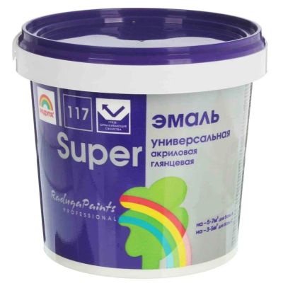 Лот: 19510296. Фото: 1. Эмаль универсальная Super белая... Краски, лаки, растворитель