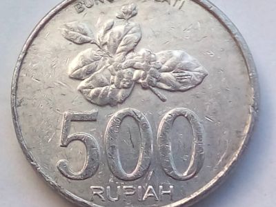 Лот: 16242406. Фото: 1. Монета Индонезии 500 рупий, 27... Азия