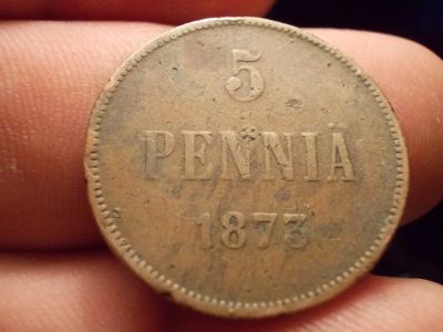 Лот: 12639979. Фото: 1. Нечастые 5 пенни 1873 года. Русская... Россия до 1917 года