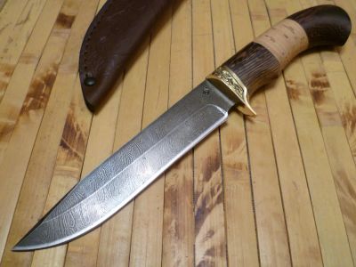 Лот: 5101050. Фото: 1. Нож "Клён". Дамасская сталь. Новый. Ножи, топоры