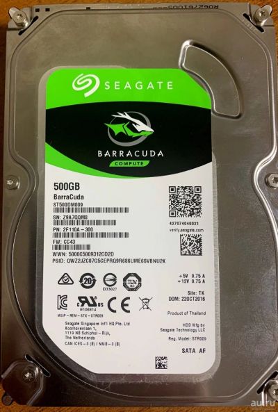 Лот: 14846411. Фото: 1. Жёсткий диск Seagate Barracuda... Жёсткие диски (HDD)