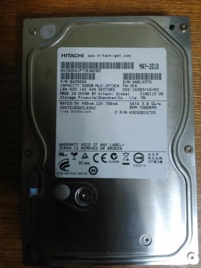 Лот: 4433287. Фото: 1. Жесткий диск HDD 320 Gb Sata2... Жёсткие диски (HDD)