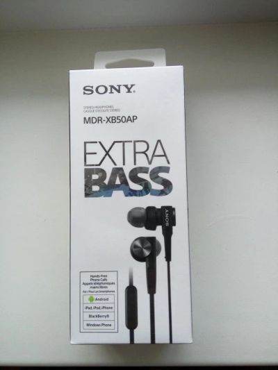 Лот: 10828243. Фото: 1. Наушники SONY MDR-XB50AP, чёрные... Наушники, гарнитуры