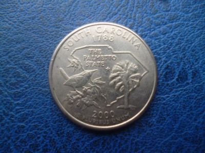 Лот: 11299339. Фото: 1. 25 центов 2000 года Штат Южная... Америка